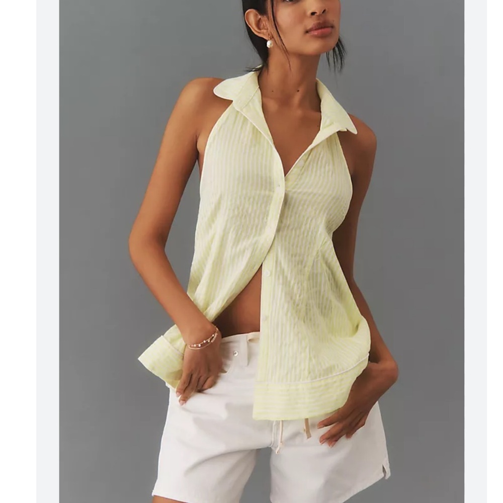 Anthropologie Light Yellow Sleeveless Top
